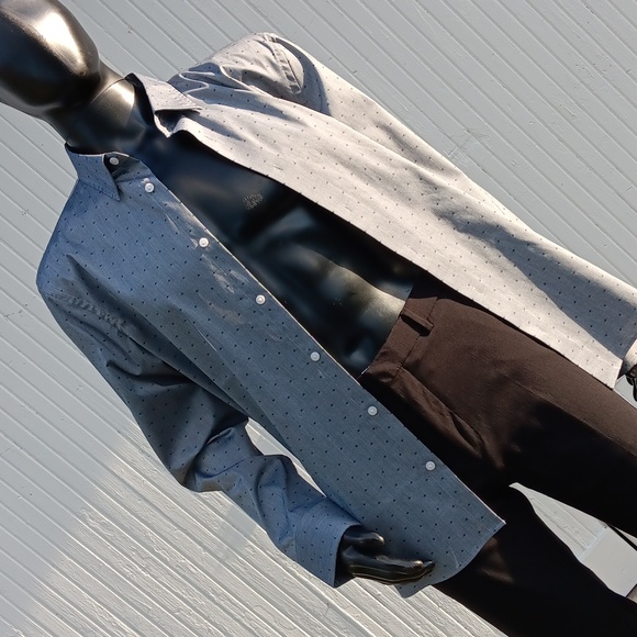 NORDSTROM MEN'S SHOP TECH SMART TRIM FIT LUXURY BUTTON DOWN SHIRT